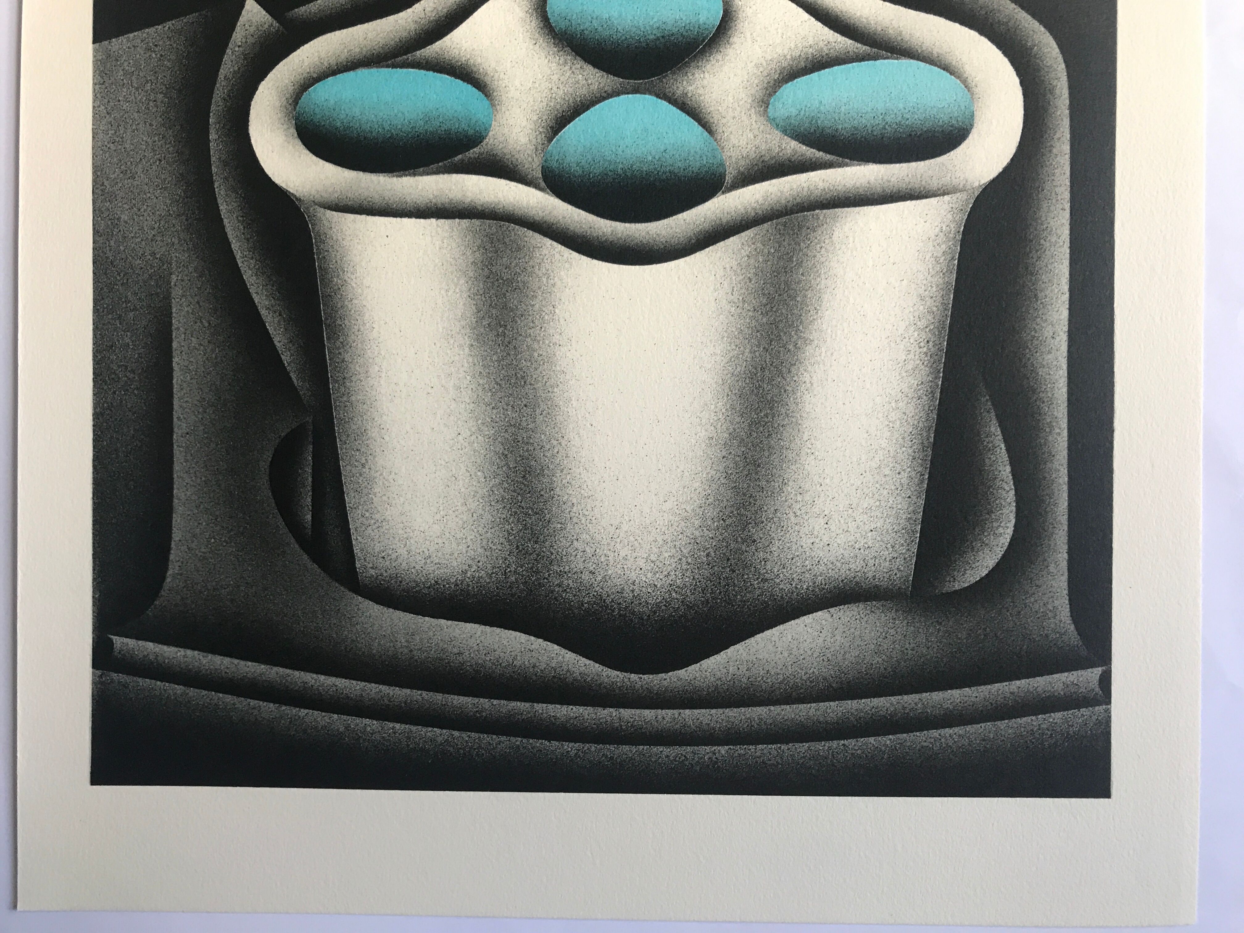 Original lithograph by Jacques Poli, Gasometers, 1978