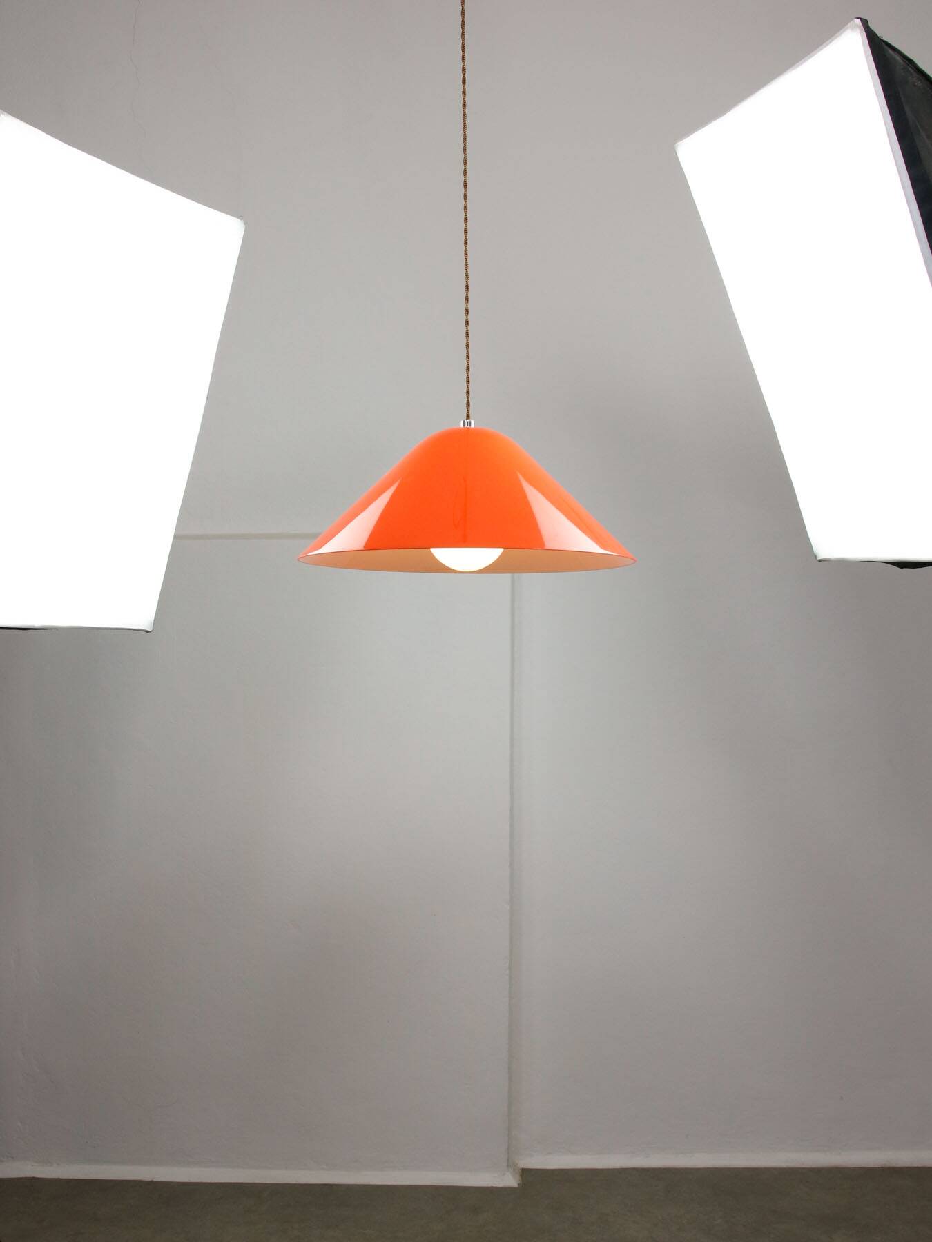 Mid-Century Orange Pendant Lamp from Guzzini, 1960s