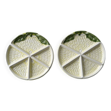 2 ceramic plates depicting a lemon