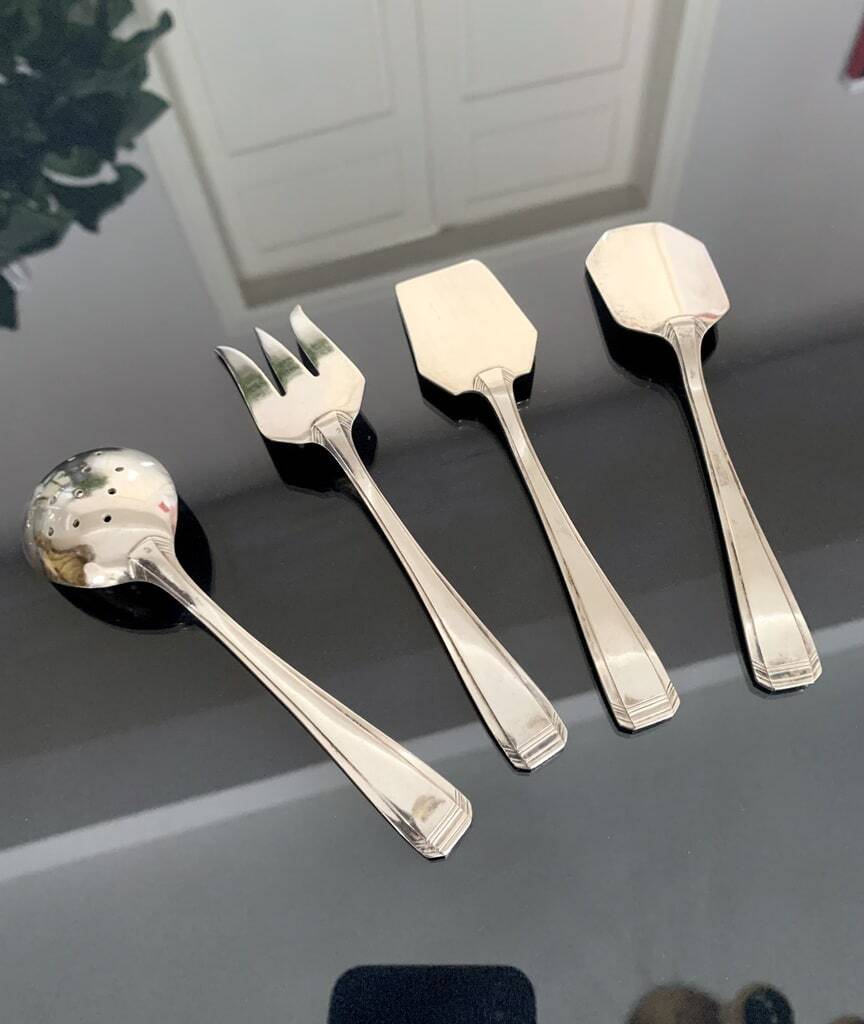 Cutlery for Mignardises in Silver Metal - Art Deco Argental Fork Spoon