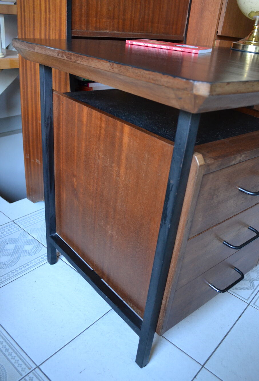 Modernist office 50/60s solid mahogany