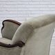 1950s, Danish relax armchair, furniture velour, carved oak wood.