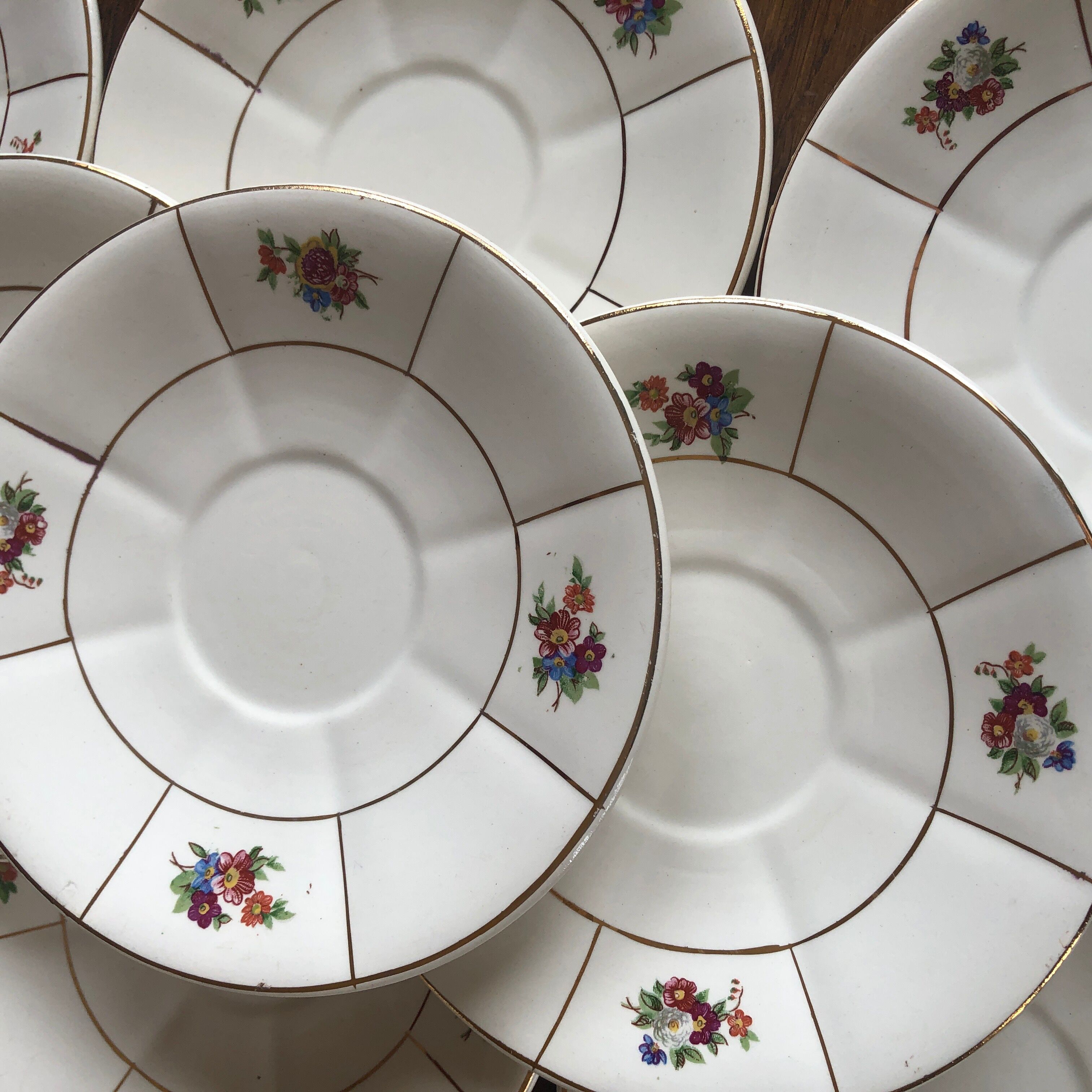 Set of 9 cups Prado Digoin and Sarreguemines