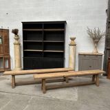 Pair of solid oak farm benches