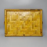 1970s Astonishing Italian Tray in Bamboo, Rattan and Wicker. Made in Italy