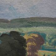 Painting HSP Sunny landscape Fields and forests signed 1956 + frame