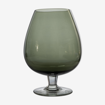 Smoked glass vase, cognac glass shape, c. 1970