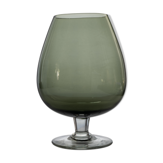 Smoked glass vase, cognac glass form, c. 1970