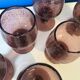 Set of 6 purple bubble glass glasses signed Biot – mouth-blown