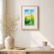 Original abstract painting – bright landscape – 15.5 x 24 cm