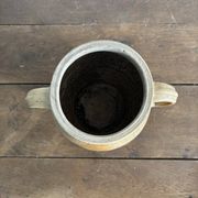 Ancien pot à graisse/vase en grès vernissé vintage – 2 anses