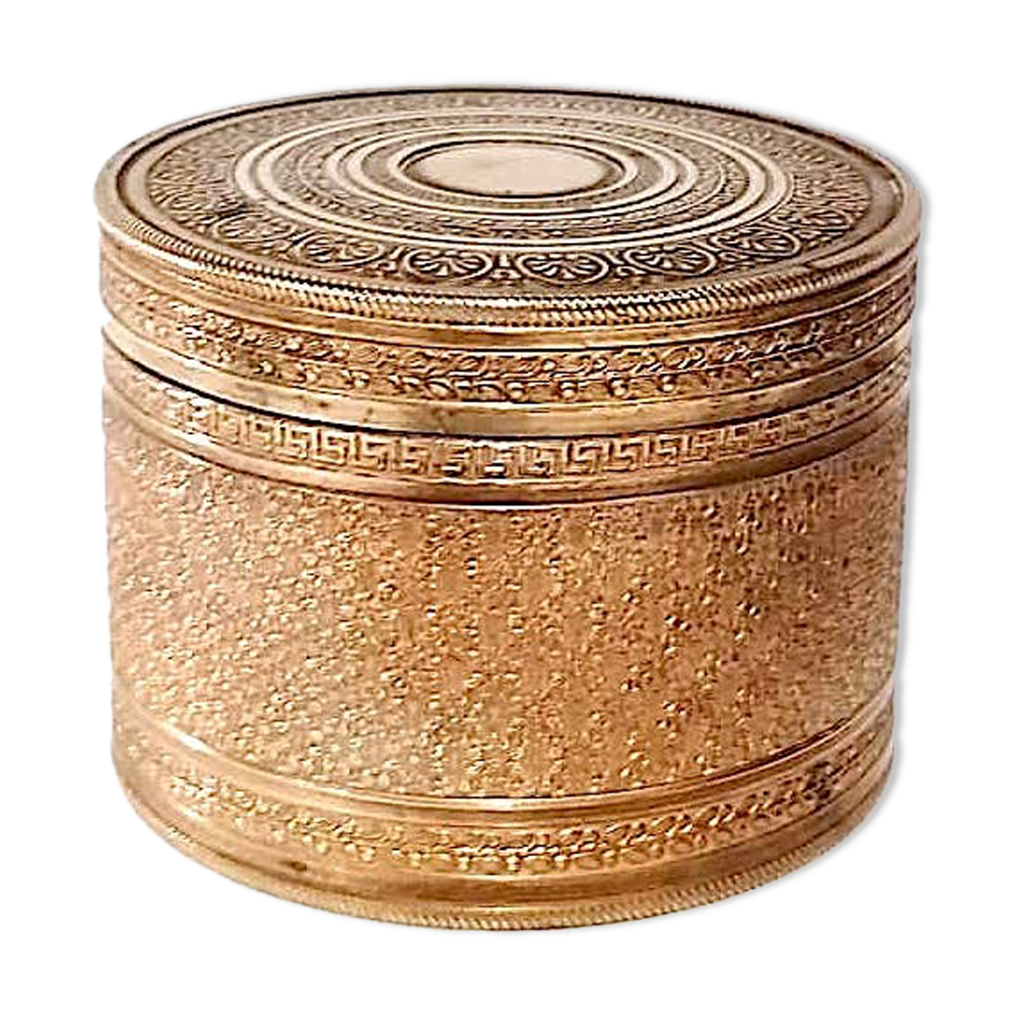 19th century brass round box