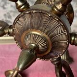 Lustre bronze doré 6 bougies