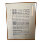 Rare framed lithograph of the score "Repons" by Pierre Boulez