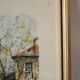 Lithograph gilded frame Paris place du Tertre vintage