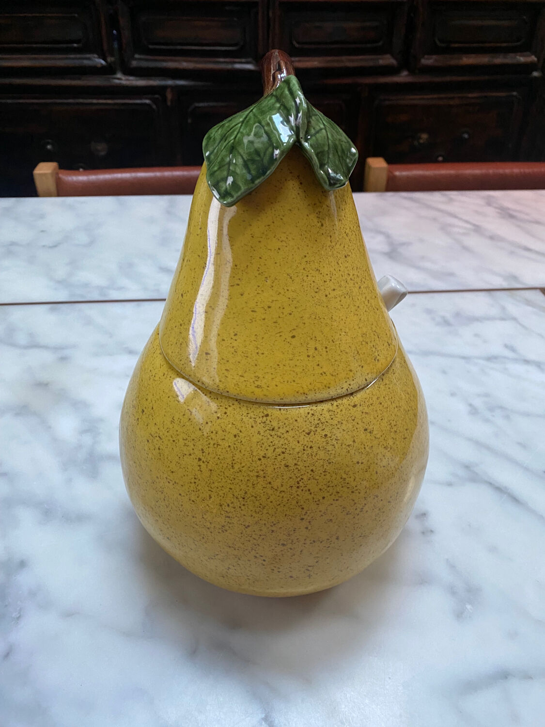 Vintage pear slip pot