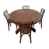 Table à pied central du 19e siècle avec rallonges -16 couverts