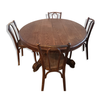 Table à pied central du 19e siècle avec rallonges -16 couverts