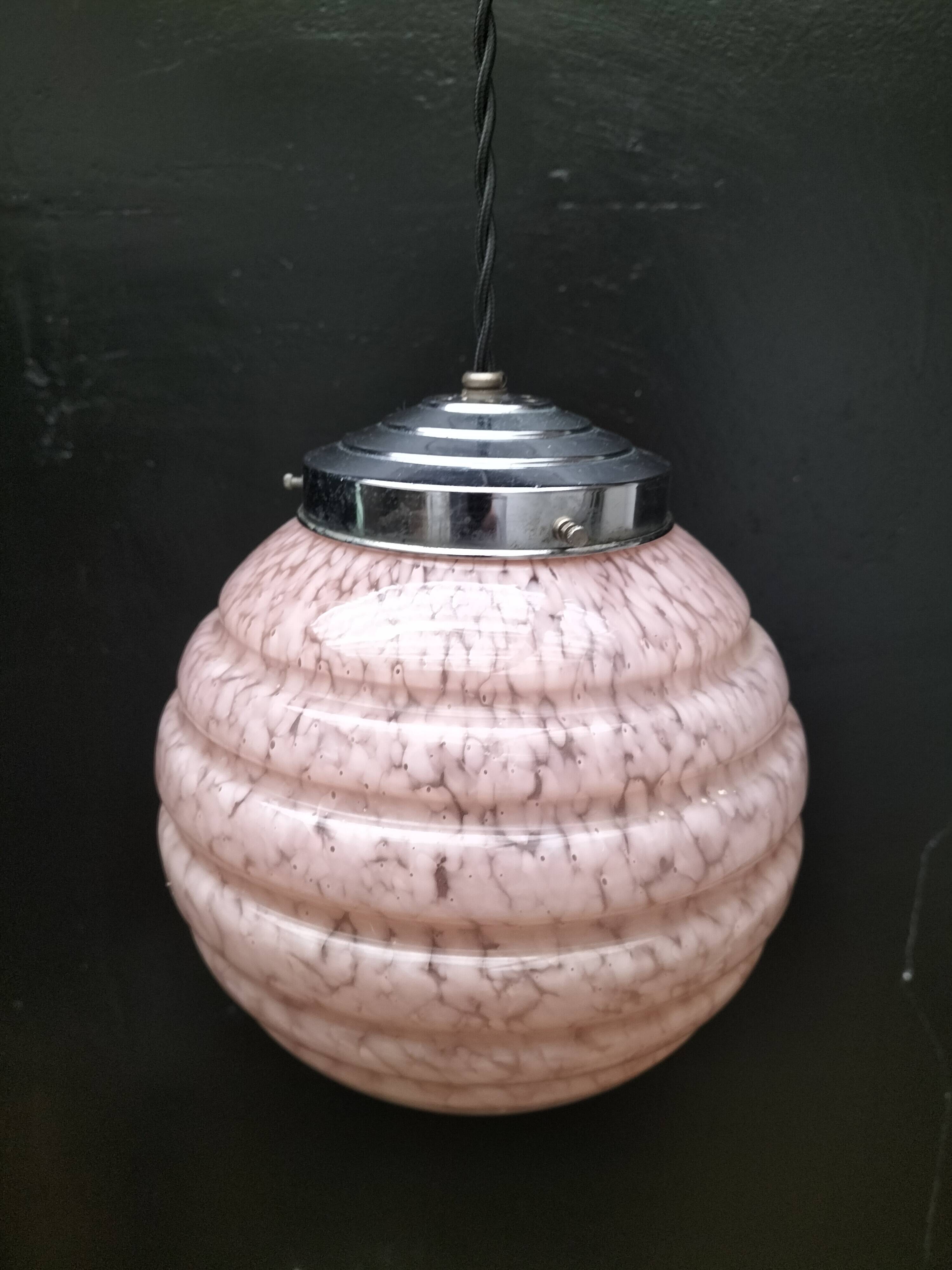 pink opaline pendant light