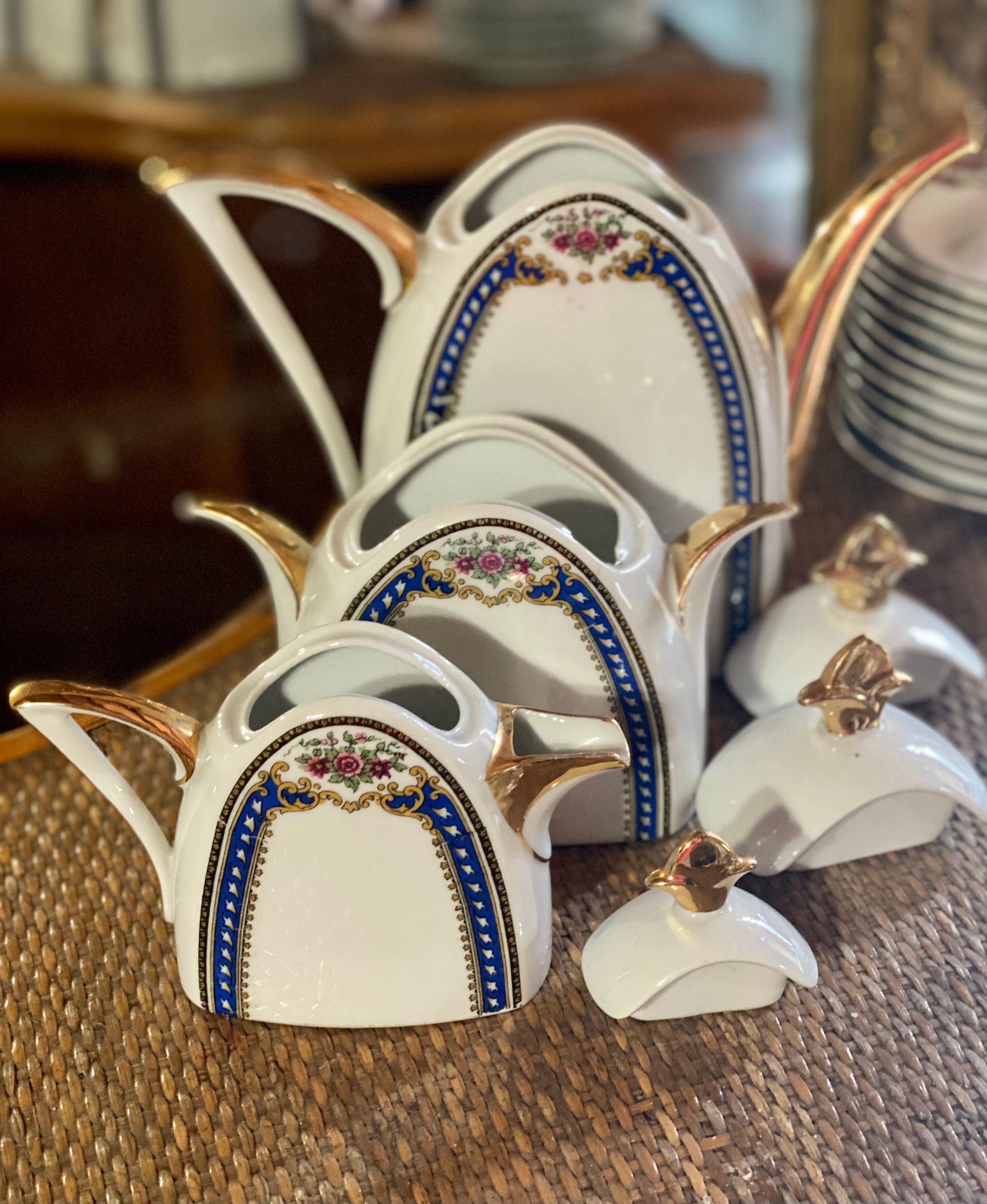 Touze Lemaitre Blanchet TLB service à thé et café art déco - Porcelaine  France - 1920-1949