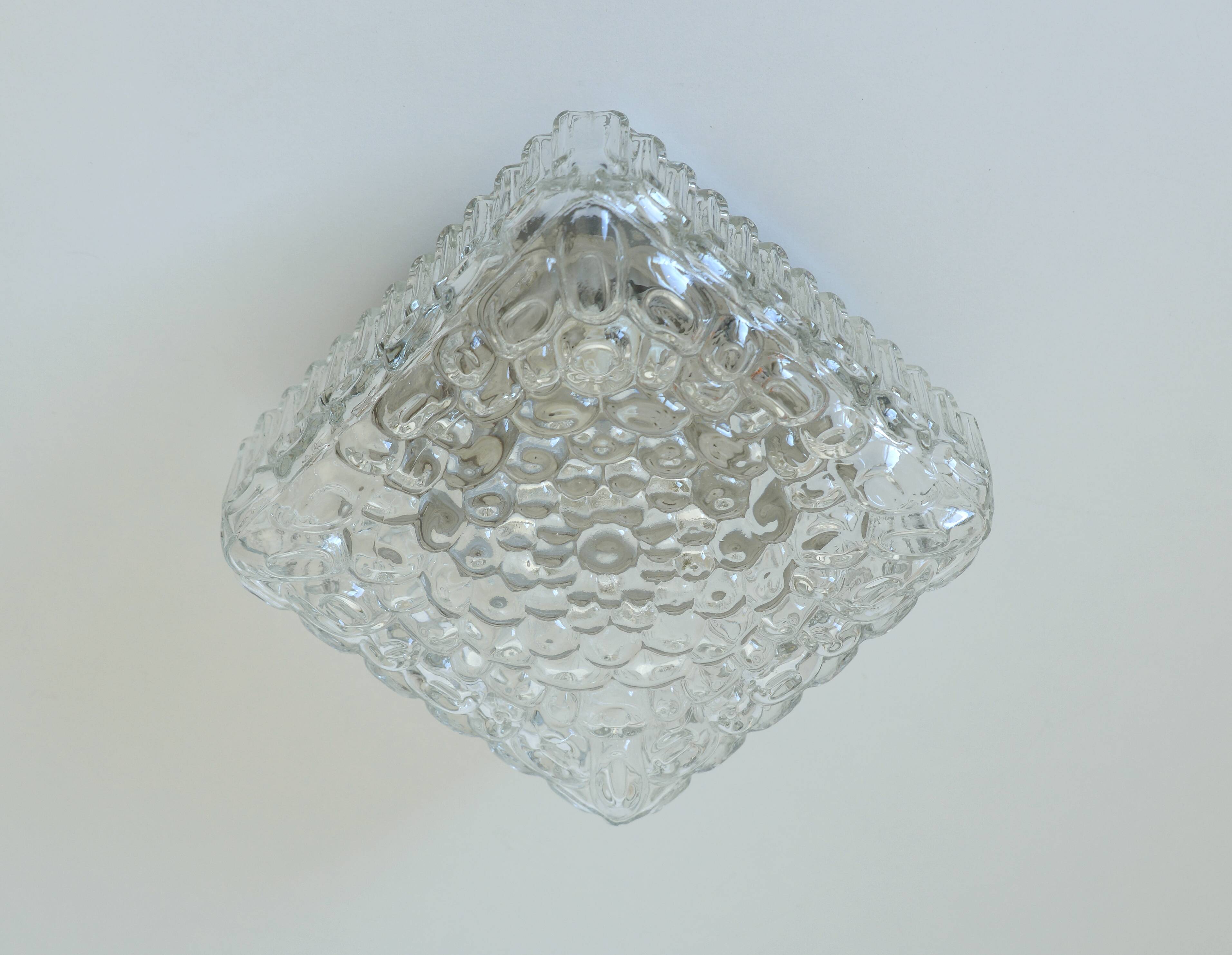 Vintage Wall Sconce / Bubble Glass / Mid Century Flush Mount Ceiling Light