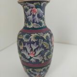 Asian vase with flowers signed and numbered