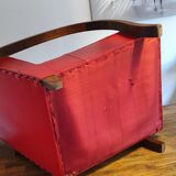 Armchair art deco skaï red