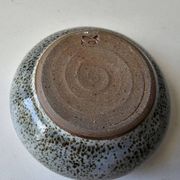Speckled grey ceramic flowerpot vase Signed Gérald POTT (diameter 12