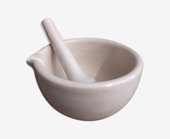 Vintage French ceramic mortar