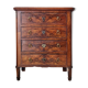 Commode ancienne style Louis XV en ronce de noyer – 4 tiroirs