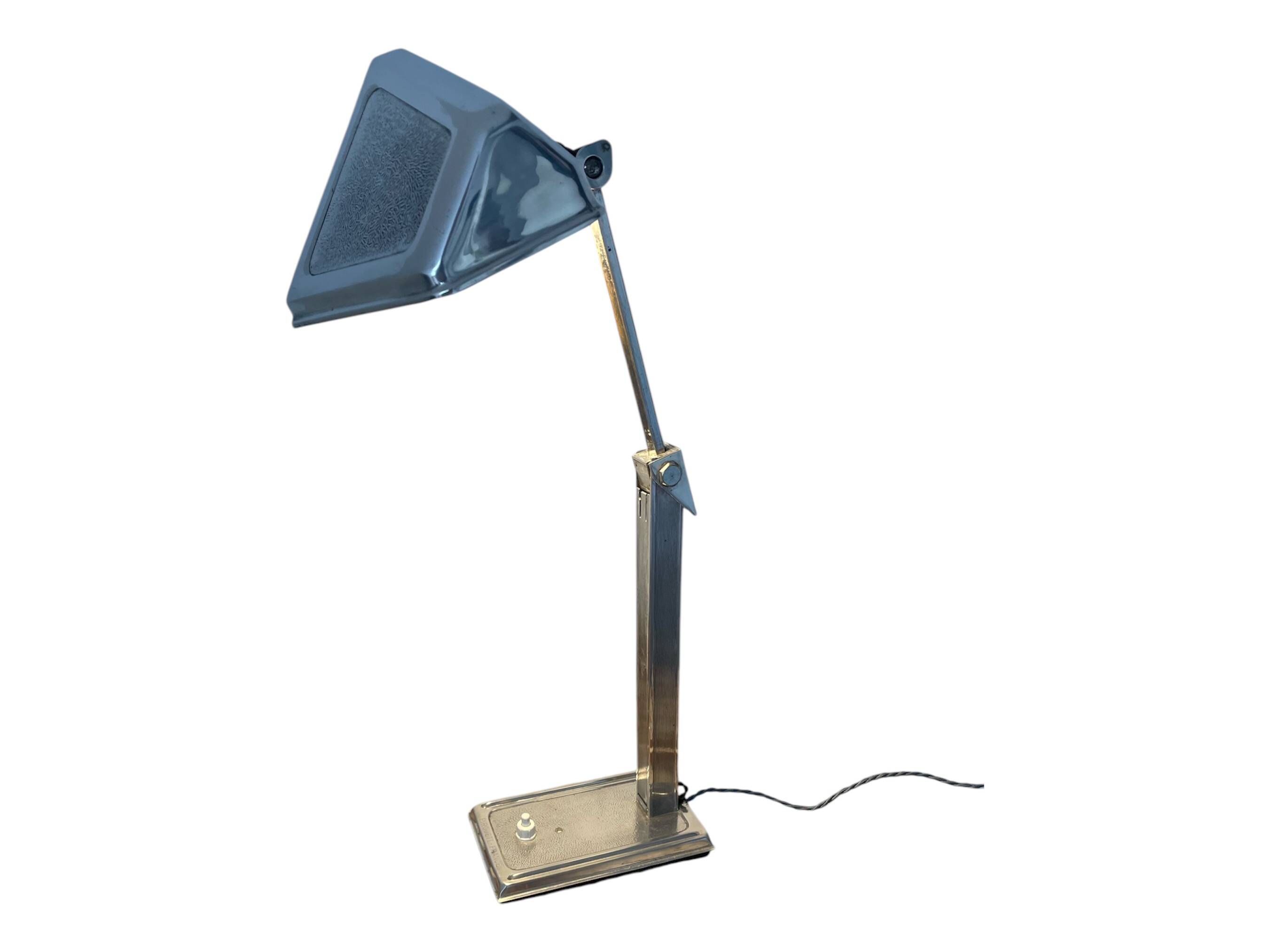 Vintage Pirouett France lamp, Art Deco, model patented in 1940, aluminum