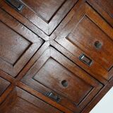 1870s oak apothecary cabinet