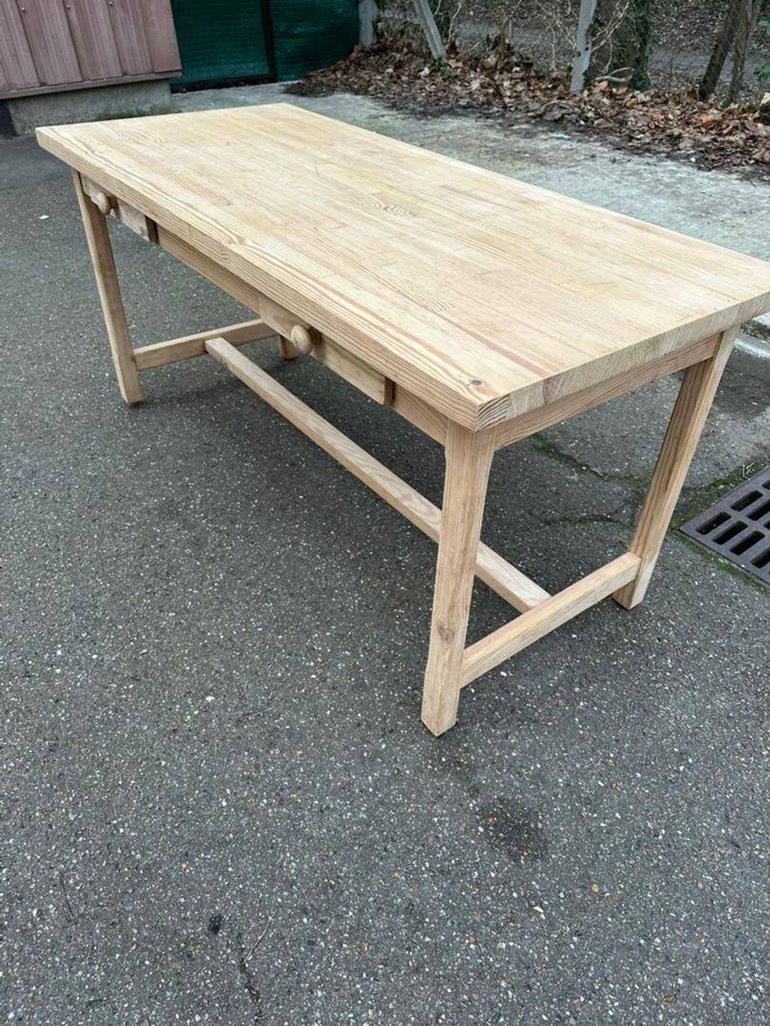 Renovated farmhouse dining table in solid wood 160cm XXth century