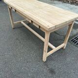 Renovated farmhouse dining table in solid wood 160cm XXth century