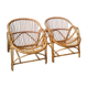 Pair of rattan basket armchairs
