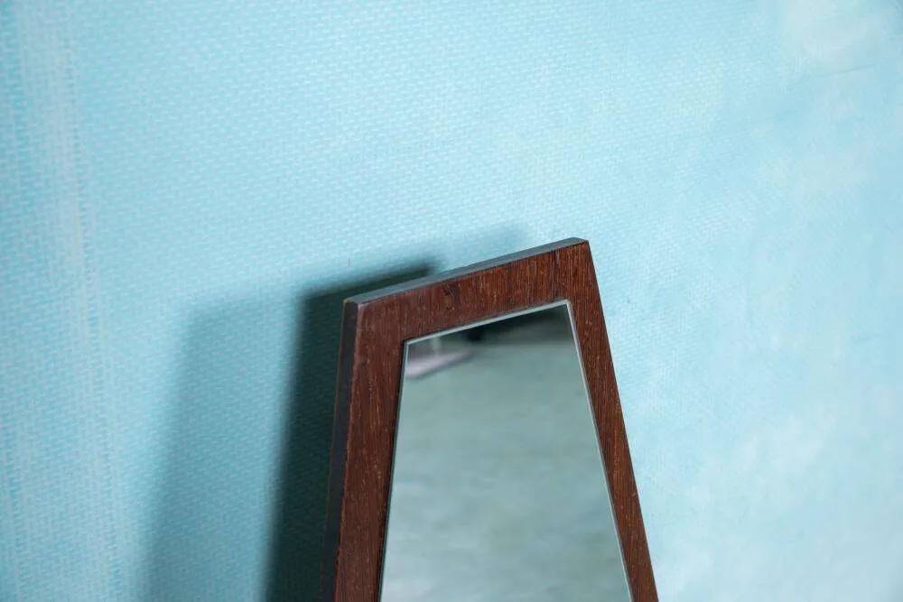 Hexacon Art Deco vintage mirror from the 1950s in wenge.
