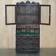 Library Desk in Carved Oak with Brass Handles