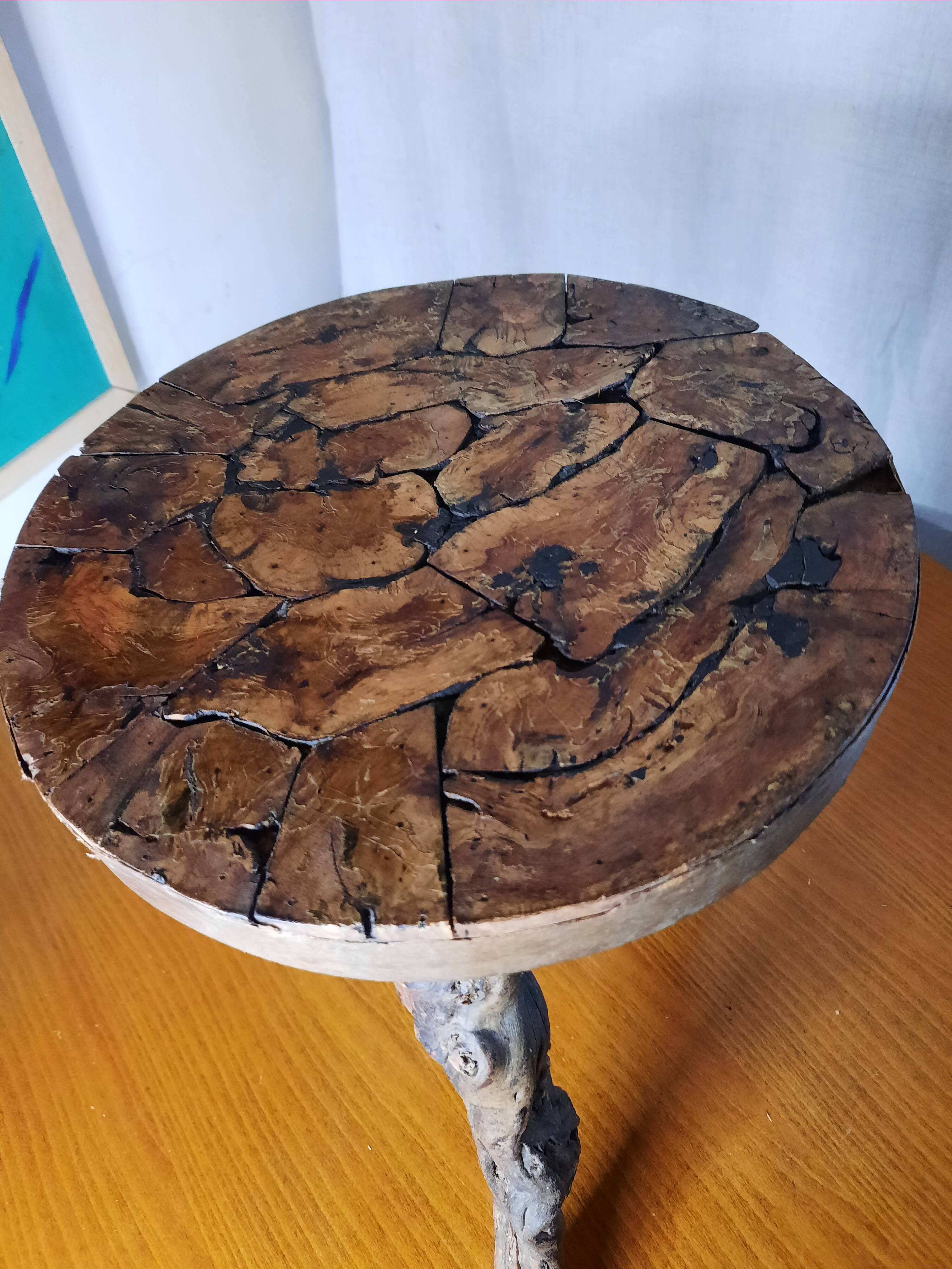 Tabouret ancien ceps de vigne