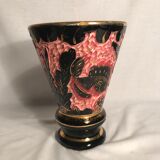 Vase ancien en céramique Monte Carlo décor main vintage