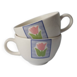 2 vintage tulip cups