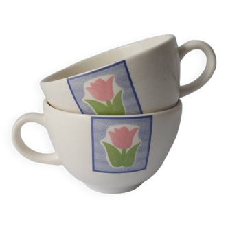 2 tasses vintage tulipes