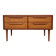Lowboard teak 4 drawers — Mid-century lines, tapered legs, 1960s
