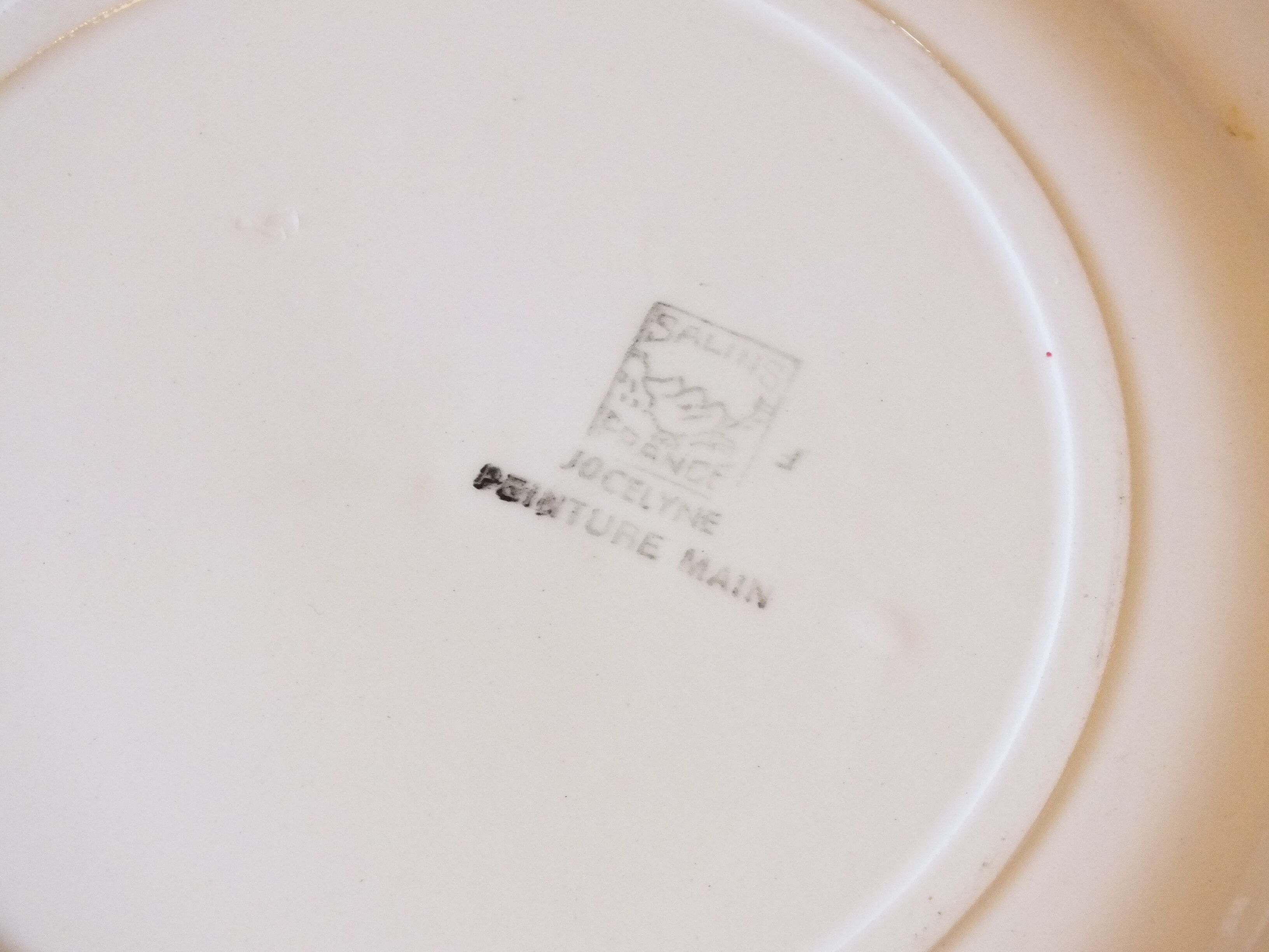 Round dish 50s Salins model Jocelyne - flowers