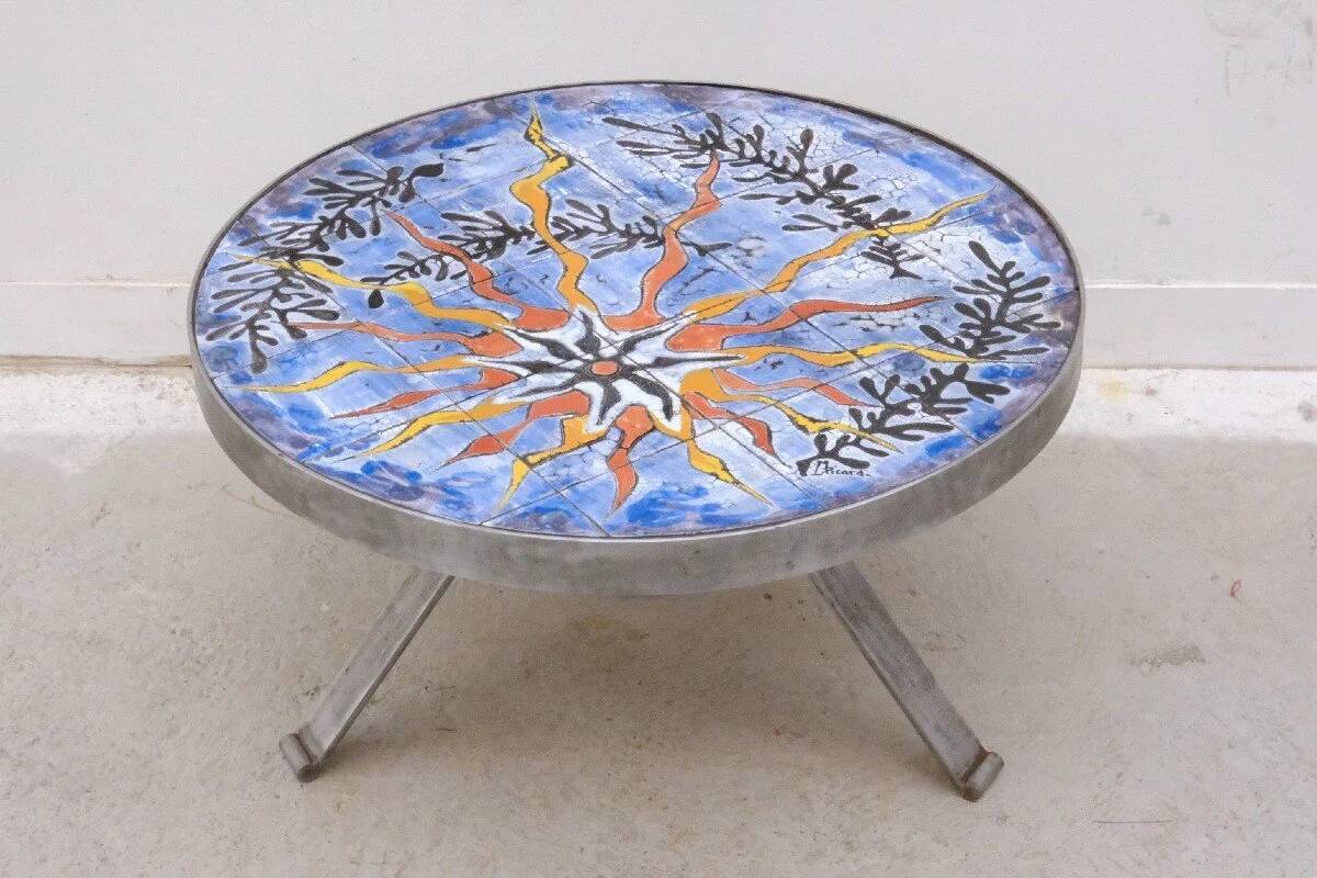 Ceramic coffee table from the Monsan Picard workshop, 1970