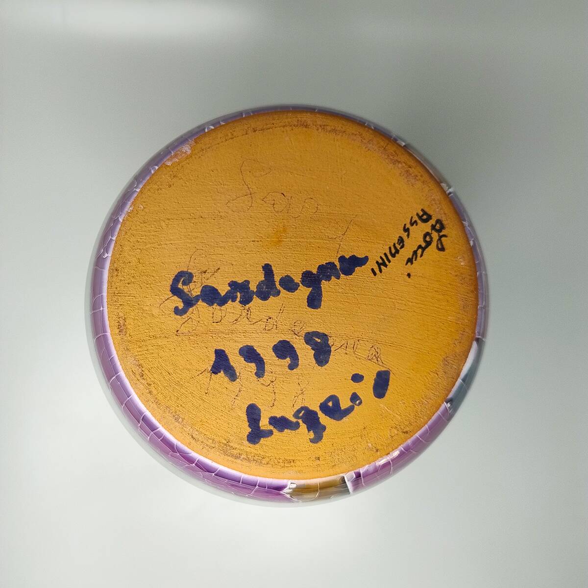 1990s Astonishing Giuseppe Locci Polycrome Craquelé Vase in Sardinian Ceramic. Made in Italy