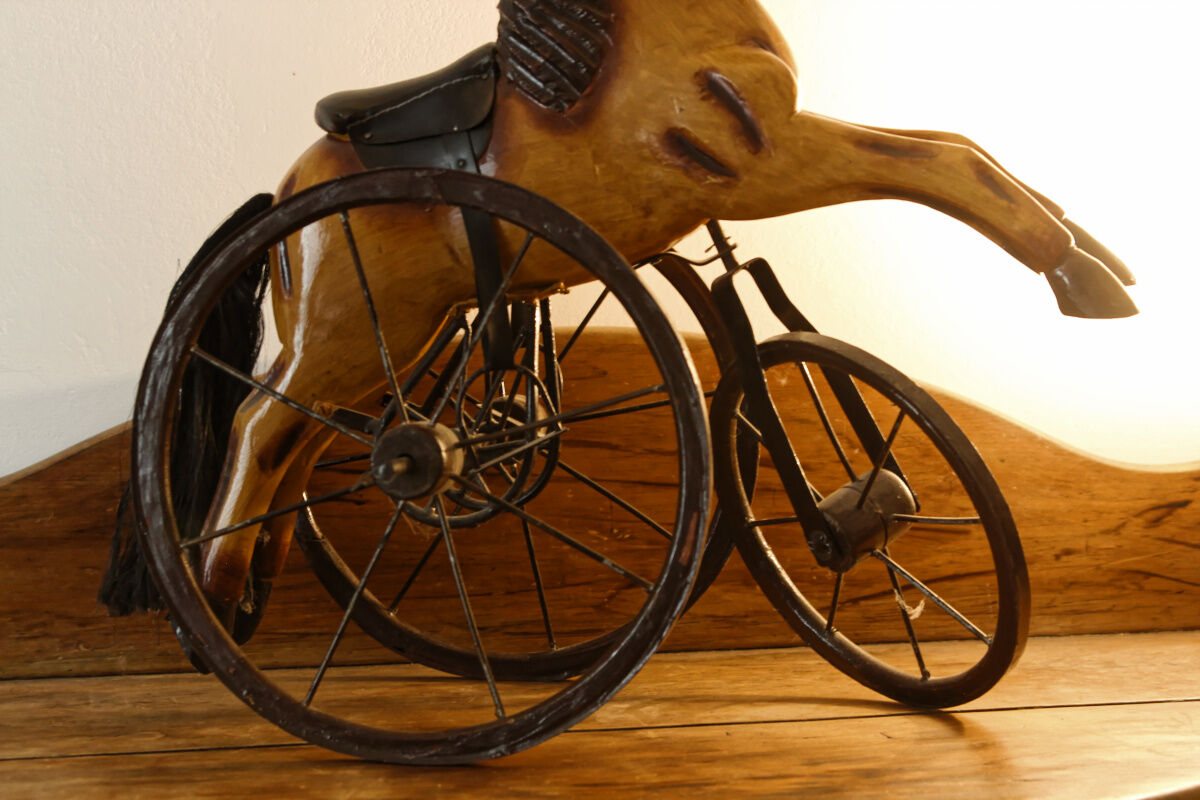 Old miniature horse tricycle