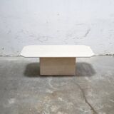 Table basse vintage en travertin