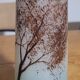 Frosted glass vase, painted Art Deco, signed.
