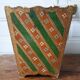 Old painted and gilded wooden waste paper basket in Florentine style