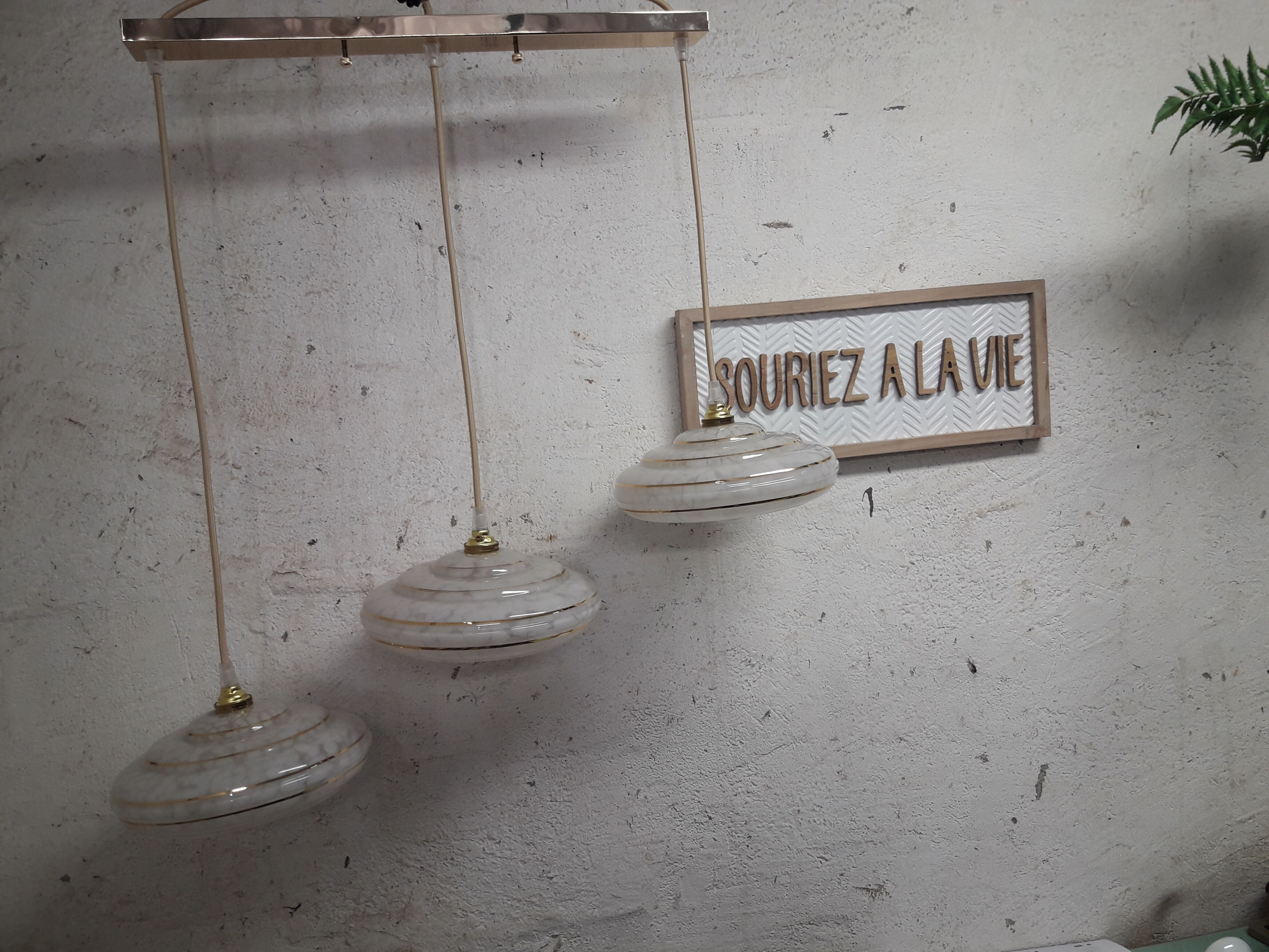 Suspension vintage art déco